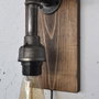 Opviq Lámpara de pared Pp173 Madera y Negro